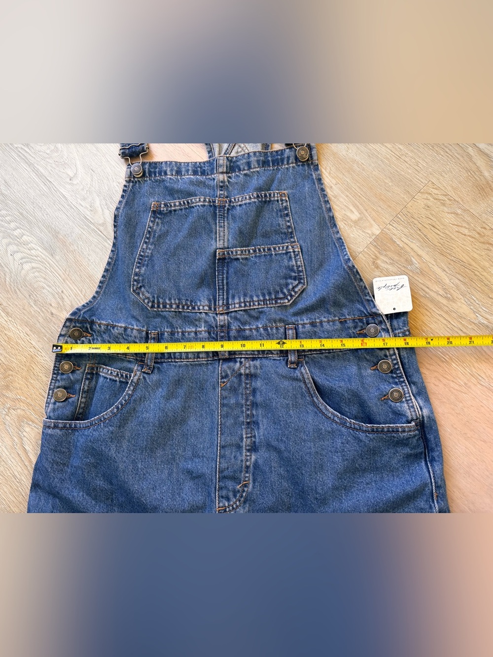 We The Free People Ziggy Denim Shortall Overalls In Blue Women's Size L NEW NWT - Picture 9 of 10
